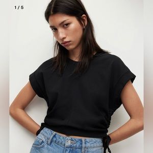 NWOT All Saints Black Mira 100% Cotton T-shirt MSRP: $79 Size Small